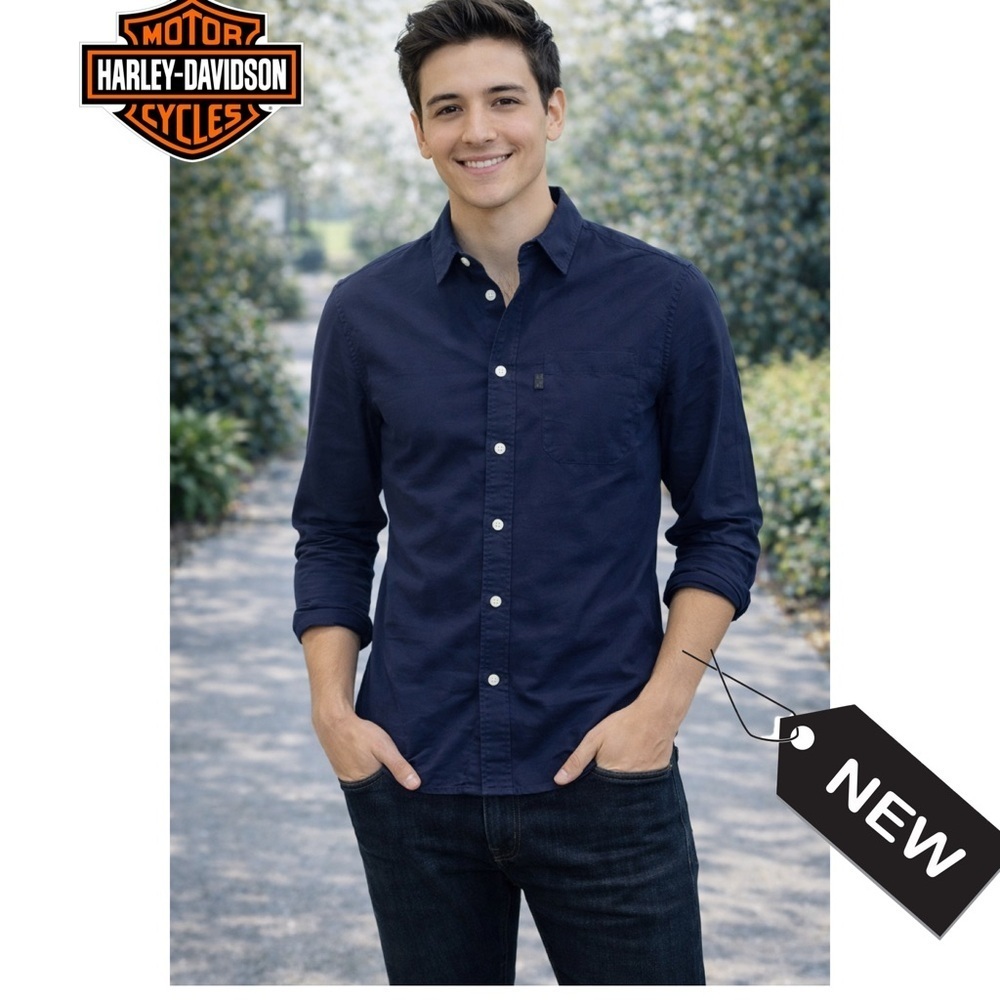 NWT Harley-Davidson Men's SHIRT-WOVEN,Navy
